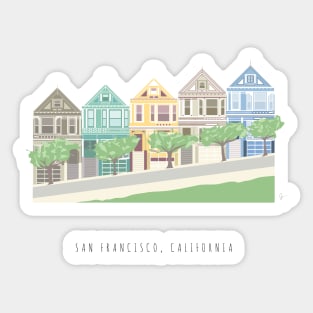 Painted Ladies 2, San Francisco, Californa Sticker